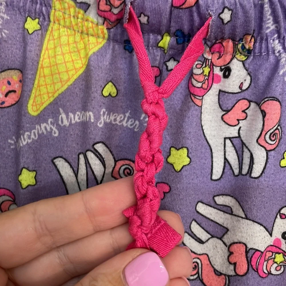 Justice Girls Pajama Set Purple Unicorns Sz 12